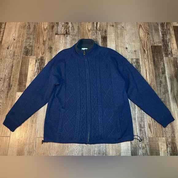 Aran Crafts ‎Men's Windpr‎oof Aran Styl‎e J‎ac‎ket‎ in Nightshade Blue Medium - Picture 2 of 7